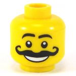 LEGO Head, Curly Moustache, Smile with Teeth