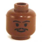 LEGO Head, Dark Flesh with Moustache, Smiling