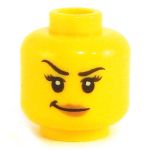 LEGO Head, Female, Smirk and Raised Eyebrow