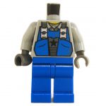 LEGO Blue Overalls with Light Bliush Gray Shirt, Star on Front and Back