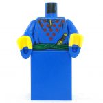 LEGO Robe or Dress, Blue with Dark Red Diamonds, Flared Sleeves