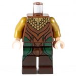 LEGO Green and Brown Leather with Gold Scale Collar Pattern
