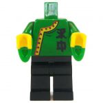 LEGO Green Top with Flared Sleeves, Black Pants