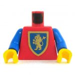LEGO Torso, Red with Blue Arms, Rampant Lion on Shield