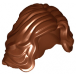 LEGO Hair, Female, Long and Wavy, Side Part, Reddish Brown