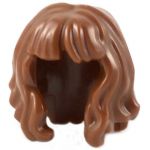 LEGO Hair, Female, Mid-Length and  Wavy with Bangs, Reddish Brown