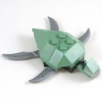 LEGO Snapping, Sea Turtle (Medium), or Young Archelon, Sand Green and Silver