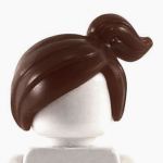 LEGO Hair, Female with Offcenter Ponytail, Dark Brown