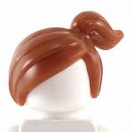 LEGO Hair, Female with Offcenter Ponytail, Reddish Brown