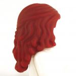 LEGO Hair, Female, Long and Wavy, Sides Pulled Back, Dark Red (Rubber)