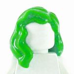 LEGO Hair, Female, Mid-Length with Part over Right Shoulder, Bright Green