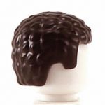 LEGO Hair, Short with Curly Texture, Dark Brown