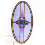 LEGO Shield, Oval, Transparent Purple with Gold Lines