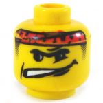 LEGO Head, Red Headband, Frown/Grimace