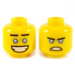 LEGO Head, Blue Eyes, Smiling/Angry