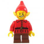 LEGO Clurichaun, Reddish Brown Legs and Pointed Red Hat with Ears