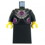 LEGO Black Robe or Dress, Futuristic Top Design in Magenta and Silver