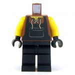 LEGO Commoner, Brown Laced Shirt, Black Overalls