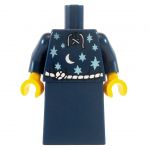 LEGO Dark Blue Wizard Robe with Stars and Moons Pattern