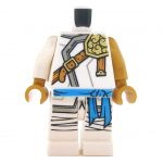 LEGO White Layered Outfit with Shoulder Armor, Blue Sash