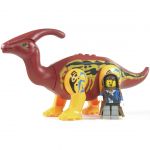 LEGO Dinosaur: Parasaurolophus, Huge, Dark Red/Bright Orange (Hadrosaur, Maulhead)