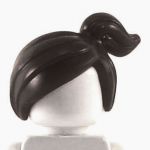LEGO Hair, Female with Offcenter Ponytail, Black