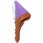 LEGO Conical Lavender Hat with White Ribbon, Long Braided Dark Orange Hair