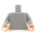 LEGO Female Curved Minifigure Torso, Light Bluish Gray