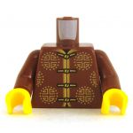 LEGO Torso, Reddish Brown Shirt with Gold Sun Pattern