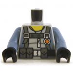 LEGO Torso, Light Bluish Gray with Sand Blue Arms, Straps and Pouches