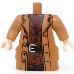 LEGO Large Trenchcoat, Light Brown with Reddish Brown and Dark Red Shirts, Wide Belt
