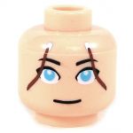 LEGO Head, Female, Large Blue Eyes with Brown Hair Loops