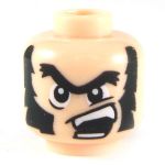 LEGO Head, Black Unibrow and Sideburns, Raging