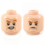 LEGO Head, Dark Orange Eyebrows, Wrinkles, Cleft Chin, Smiling / Frowning