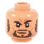 LEGO Head, Medium Flesh, Brown Sideburns, Moustache, and Goateee, Smiling