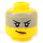 LEGO Head, Female with Veil, Peach Lips, Crooked Smile