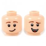 LEGO Head, Brown Eyebrows, Smiling / Smiling with Open Mouth