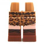 LEGO Legs, Animal Skin Skirt/Loincloth, Reddish Brown Boots