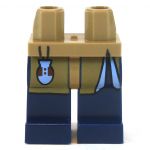 LEGO Legs, Dark Blue with Dark Tan Shirt Overhang, Pouch