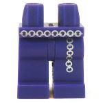 LEGO Legs, Dark Purple with Chain Belt, Silver Circles Pattern