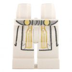 LEGO Legs, White with White Shirt Overhang, Gold Design