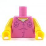 LEGO Torso, Female, Dark Pink Shirt With Buttons, Bare Arms