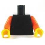 LEGO Torso, Plain Black with Orange Arms
