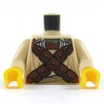 LEGO Torso, Tan Shirt, Crossed Shoulder Straps with Pouches