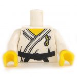 LEGO Torso, White Karate Uniform with Black Belt