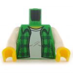LEGO Torso, Female, Green Flannel Vest Over White Shirt