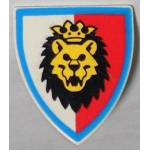 LEGO Shield, Triangular with Red and White Background, Lion Head