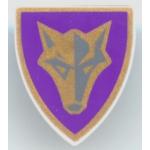LEGO Shield, Triangular with Wolf's Head, Purple Background