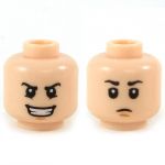 LEGO Head, Black Eyebrows, Smiling / Frowning
