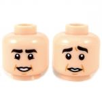 LEGO Head, Black Eyebrows, Smiling/Serious